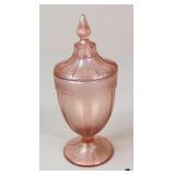 Fenton Pink Carnival Glass Jar w/Lid