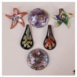 Dichroic Glass Pendants / 5 pc