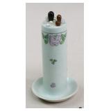 Porcelain Hat Pin Holder w/Hat Pins