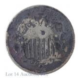 1867 Shield Nickel With Rays (O-625)