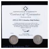 1892 & 1893 Silver Columbian Expo 50 cent (2)