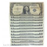 U.S. $1 Silver Certificates - Blue Seal (12)