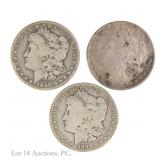1897-S to 1899-S Silver Morgan Dollars (3)