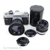 Canon FTb 35mm SLR Camera + 2 Lenses