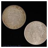 1923 & 1925 Silver Peace Dollars (2)