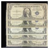 1935-D $1 Silver Certificates - Blue Shield (5)