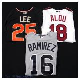 Alou / Lee / Ramirez Signed Chicago Cubs Jerseys