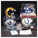 4 Signed Mini FB Helmets