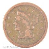 1851 Braided Hair Large Cent ALTERED REVERSE (RB?)