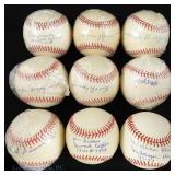 9 Baseballs Signed By Former Negro League Players