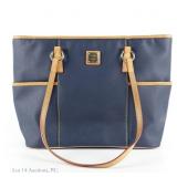 Vintage Dooney & Bourke Blue Leather Tote