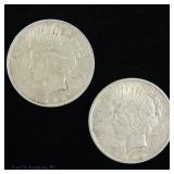 1922 USA 90%-Silver Peace Dollars (2)