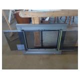 Double Door Metal Fireplace Grate with Glass