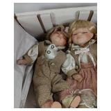 Set Of 2 Krissy Dolls Porcelain