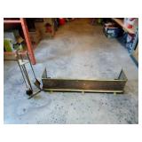 Brass Fireplace Hearth Fender With Fireplace