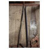 Two crowbars and handsaw 30ï¿½-36ï¿½