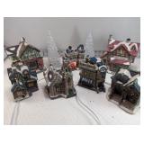 7 Collectible Light-Up Christmas Village Town