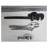 Heavy Duty 16" Pipe Wrench, Vice Grips, Pipe