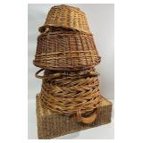 Wicker and wooden baskets - sizes in photos