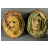 Vintage Chalkware Jesus And Mary