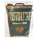 VTG Autolene Motor Oil Tin - 8in x 6in x 13inH