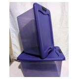 2 Snap Clasp Purple Sterlite Standard Size Totes