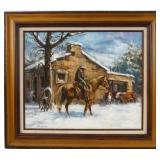 Art Garber oil on canvas - Cowboy on horse