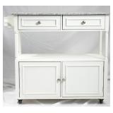 Marble Top Rolling kitchen work cabinet