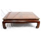 A Henredon Chinese Style Burlwood top Coffee table