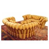 Matching Heirloom Furniture Silk Sofa 2- piece Set