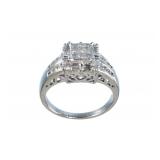 Art Deco 14kt White Gold Diamond ring