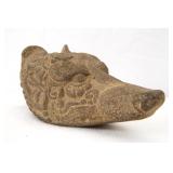 Mayan (600-900AD) Stone Carved Coatimundi Head