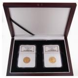 Cased 2-coin Set 1860 British Sovereign Au53