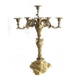 A Brass Rococo Style 5- Light Candelabra