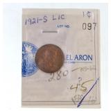 1921-S MS-62 Lincoln Cent