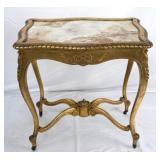 Antique French Louis XV Gold Leaf Marble Top Table