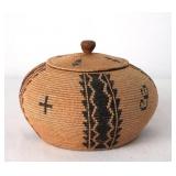 Antique Paiute Polychrome Lidded Basket