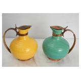 2 Vintage Bauer California Pottery Pitchers