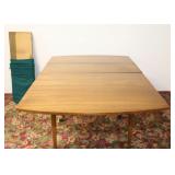 MCM WALNUT DINING TABLE W/ 3 LEAVES ROLLING