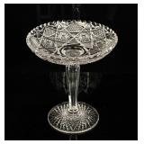 ANTIQUE CUT CRYSTAL TALL COMPOTE