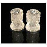 FROSTED CRYSTAL CHERUB CANDLESTICK HOLDERS