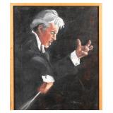 VON THï¿½N Study of HERBERT VON KARAJAN Oil Painting