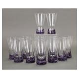 12 DENBY STORM PURPLE ART GLASS TUMBLER GLASSES