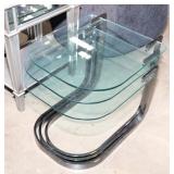 3 NESTING TABLES  MODERN GLASS & METAL