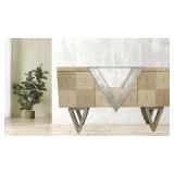 ARTMAX CONTEMPORARY BIRCH CONSOLE TABLE CABINET