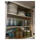 Contents of Cabinet - assorted dishes and glassware