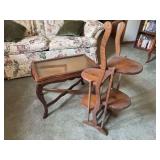 Small Wooden Plant Stand and Coffee Table