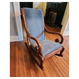 Highback Gooseneck Rocking Chair with Upholstered Seat and Back