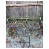 2 Metal Rocking Patio Chairs and Side Table