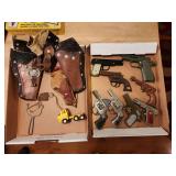 Vintage Toy Guns, Holsters, Tonka Truck and Slingshot